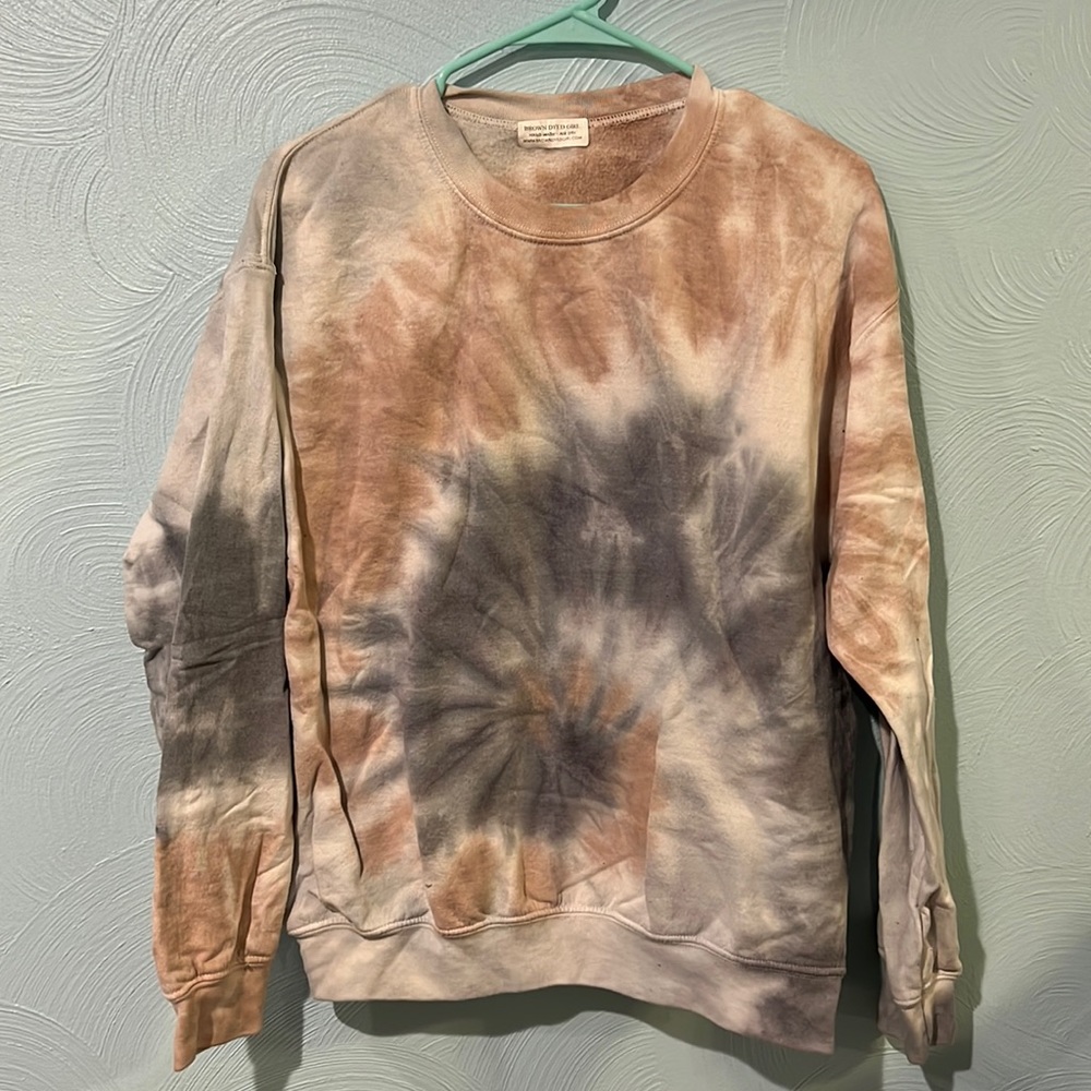 Brown Dyed Girl Tie Dye Sweatshirt